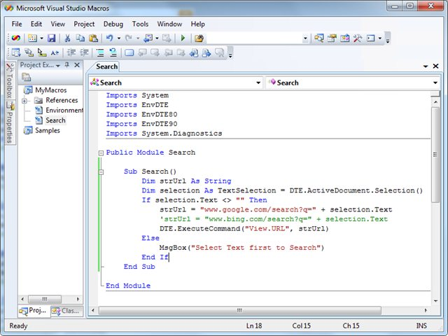 Screenshot of Macro Code