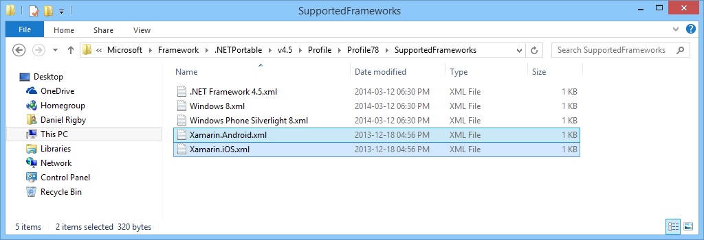 Supported Framework Files Source