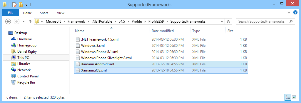 Supported Framework Files Source