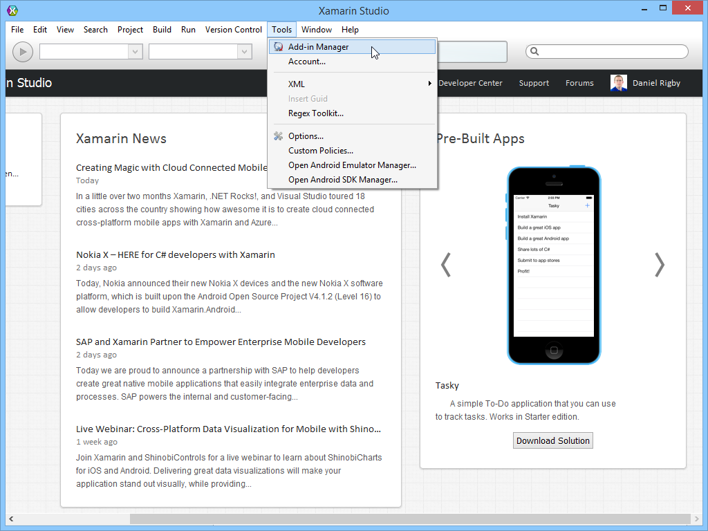 NuGet for Xamarin Studio Step 1